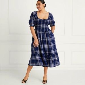 Hill House Louisa Nap Dress - Navy Spring Plaid